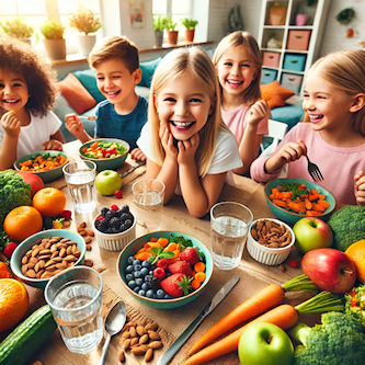 children eating healthy food