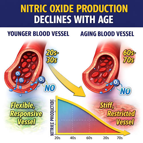 declining nitric oxide with age