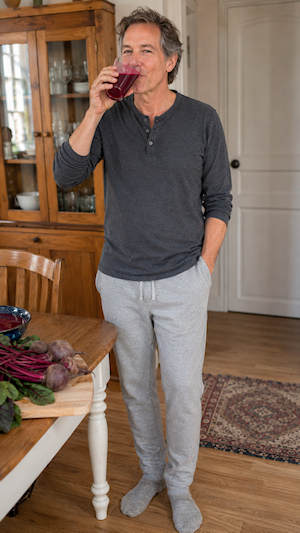man Drinking Beet Root Juice