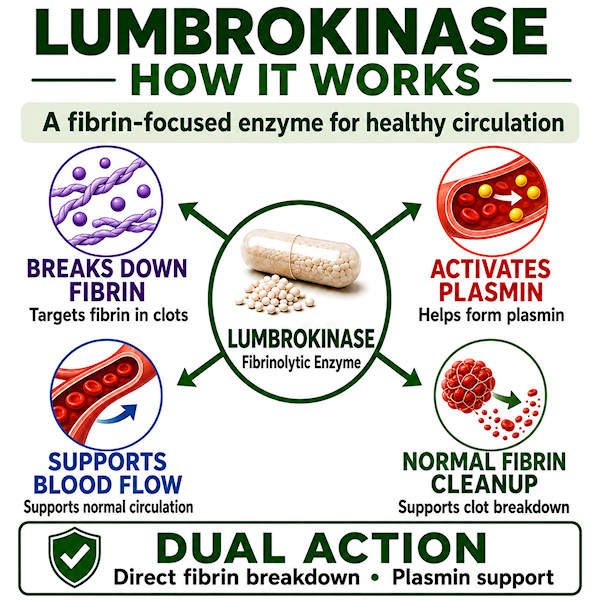 Lumbrokinase mechanism illustration