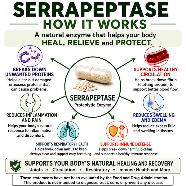 Serrapeptase mechanism illustration