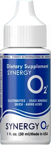 Synergy O2 molecular hydrogen, oxygen, mineral, electrolyte, silica, and amino-compound drops
