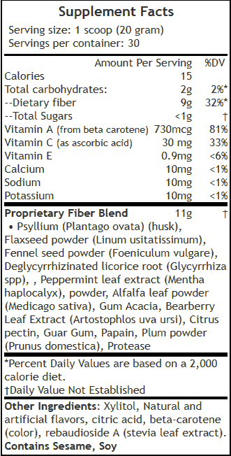 colon cleanse supplement facts