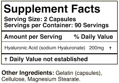 hyaluronic acid supplement facts